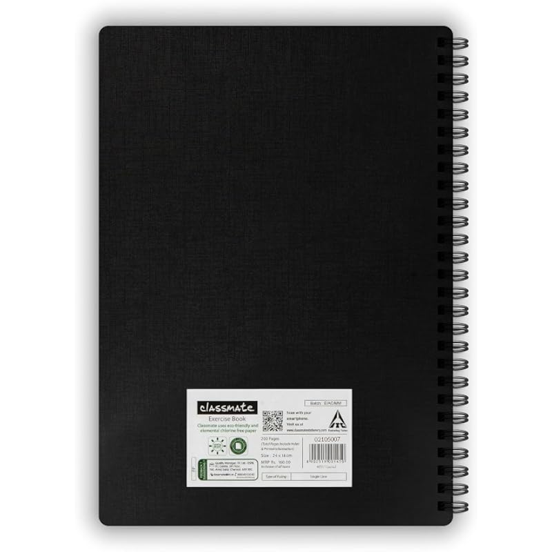 Classmate Pulse Notebook - 267 X 203, 160 Pages, Single Line, Wiro Binding, Multicolor (2105007)