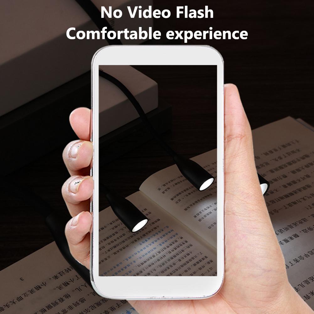LED Neck Reading Light Bendable Arms Book Light Adjustable Brightness Hands Free Reading Lamp Night Light