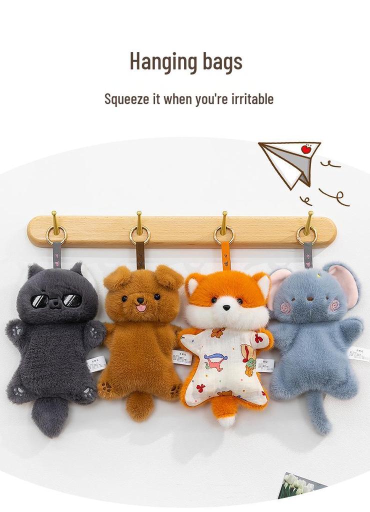 Cute Little Wolf Plush Pendant & Hand Warmer Toy
