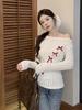 Bowknot Cold Shoulder Knit Top - Women's Slimming Autumn Chic with Long Sleeves