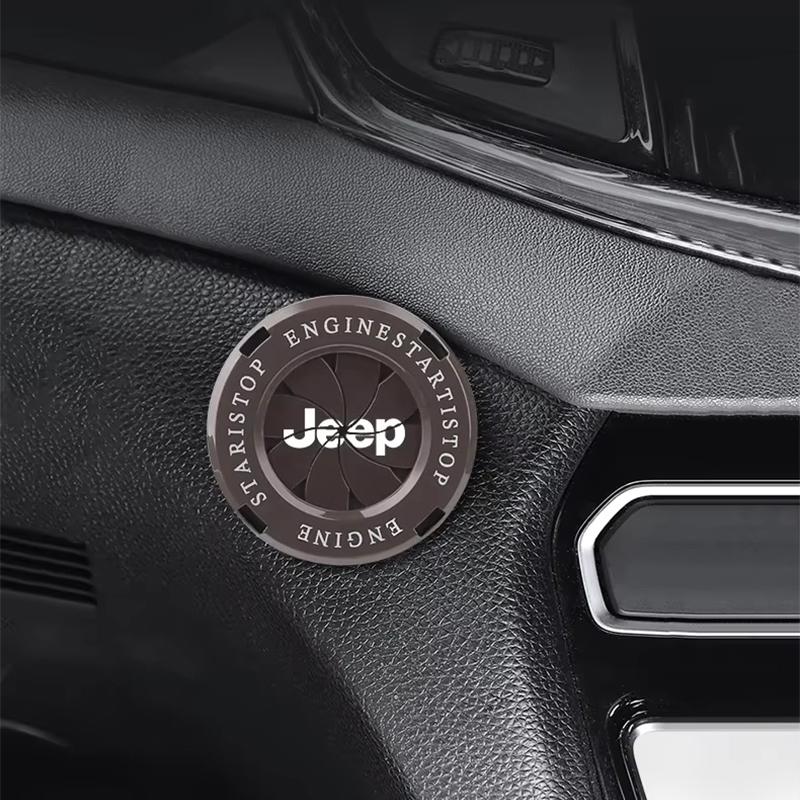 1Pc Decorative Car Engine Start Button Ring Cover for Jeep Renegade Wrangler JK Grand Cherokee Compass Patriot Auto Accessories ALW1
