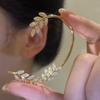 Plated Leaf Butterfly Clip Earrings For Women Ear Clips Without Piercing Sparkling Zirconia Ear Cuff  Fashion Jewelry