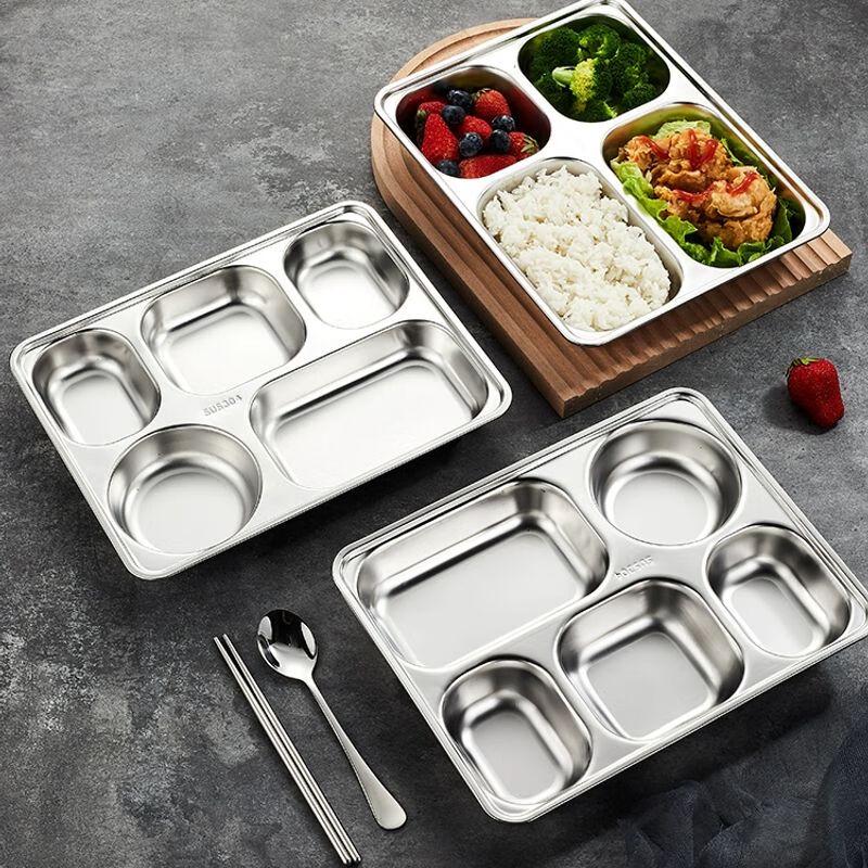 304 Stainless Steel Divided Lunch Box with Lid