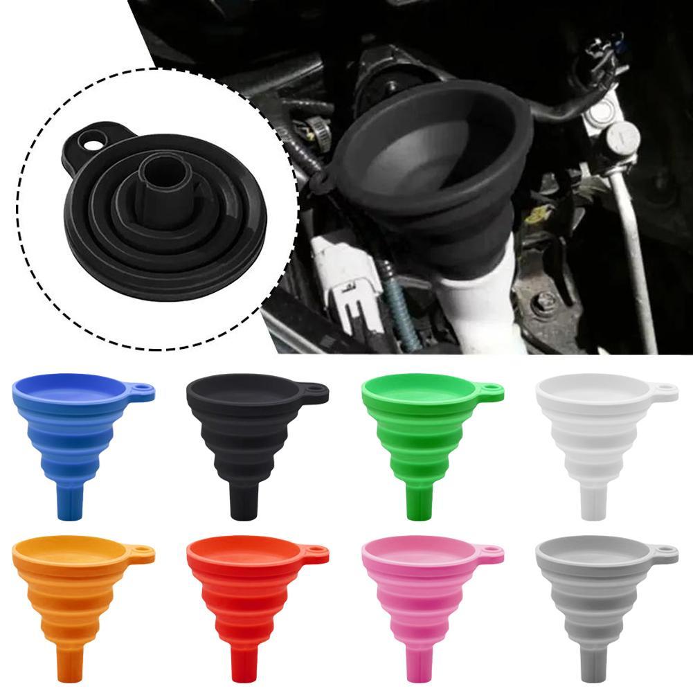 Silicone Separatory Filter Funnel Car Universal Liquid Funnel Washer Fluid Change Foldable Portable Auto Engine Oil Petrol Chang