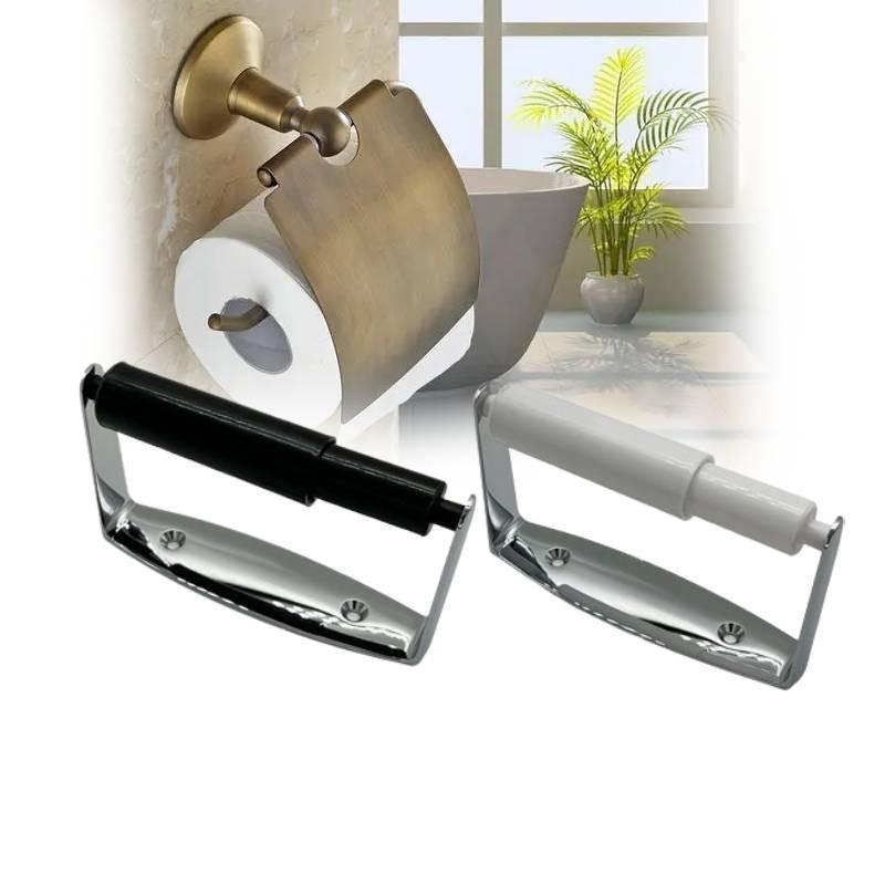 Premium Zinc Alloy Toilet Paper Holder With White Plastic Tube For Simple Organization