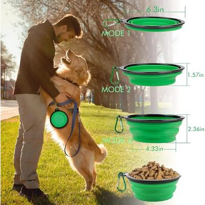 2-in-1 Foldable Dog Bowl - TPR Collapsible Pet Feeder, BPA-Free Travel Food & Water Dish for Dogs Cats  (Silicone Base)