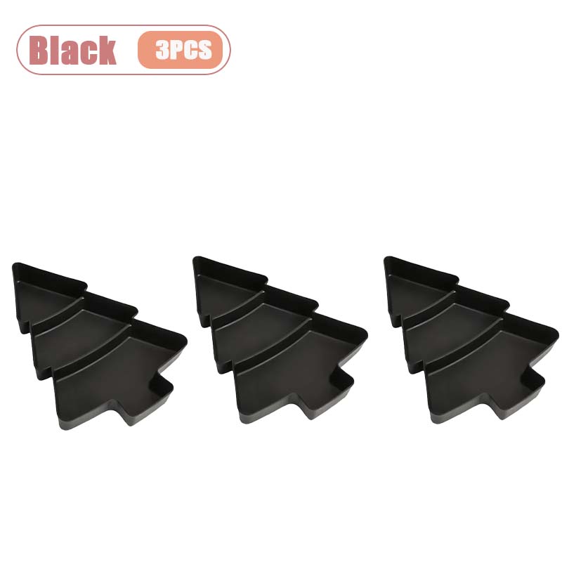 1-10PCS Plastic Divided Fruit Tray Christmas Tree Candy Dish Snack Plate Decorative Compartment Serving Tray for Living Room