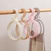 Imitation Pearl Beaded Bow Clothes Hanger Round Shape Scarf Ring Hanger Dress Hanger  Home