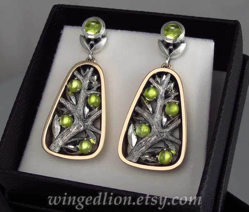 

Модные висячие серьги для женских украшений зелёный