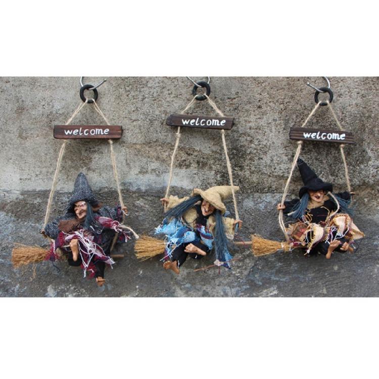Desk Sculpture Toy High Quality Plastic Made Decorations Cute Hanging Witch