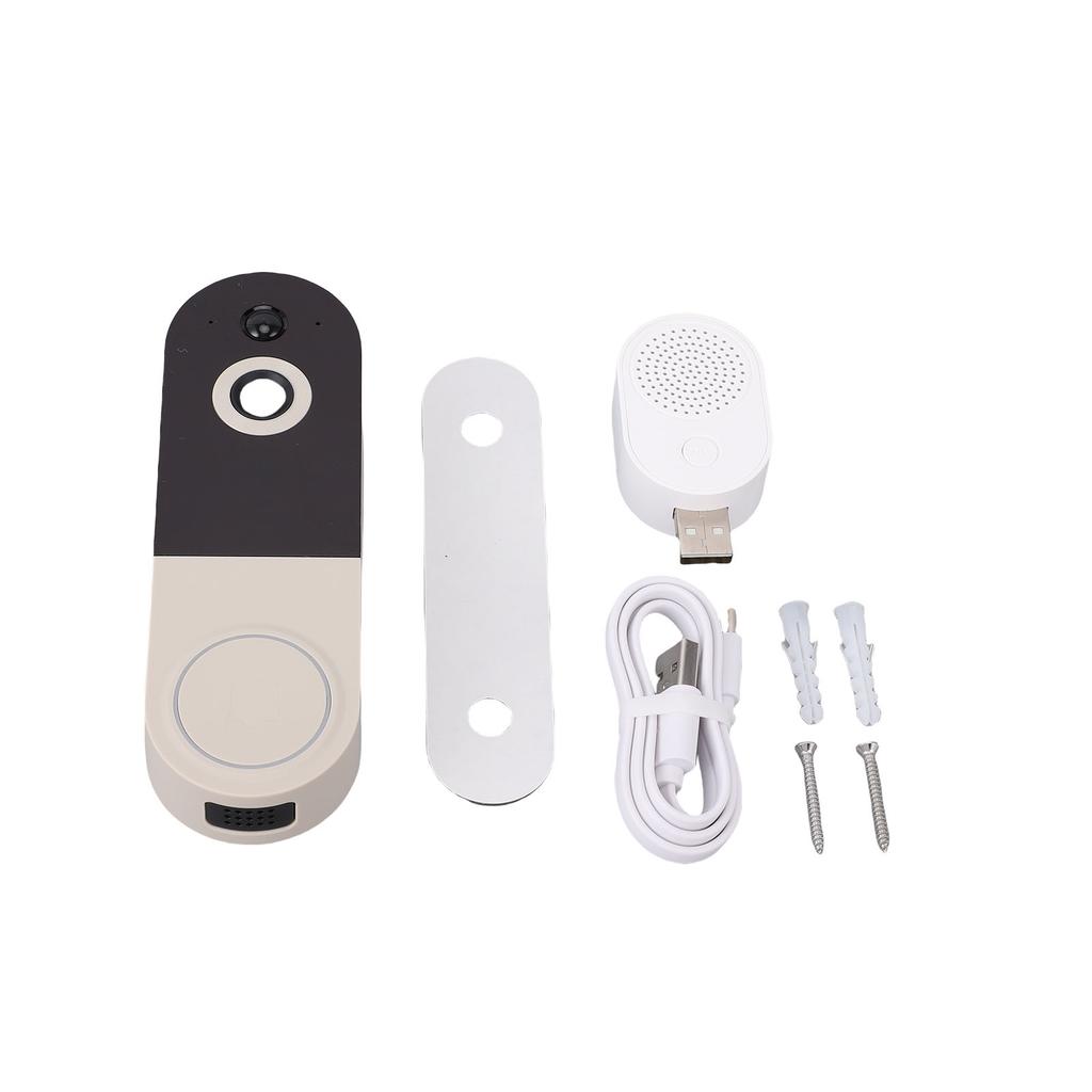 Wireless WiFi Video Doorbell Camera with Receiver HD Night Two Way Talk Human Recognition Battery Re able