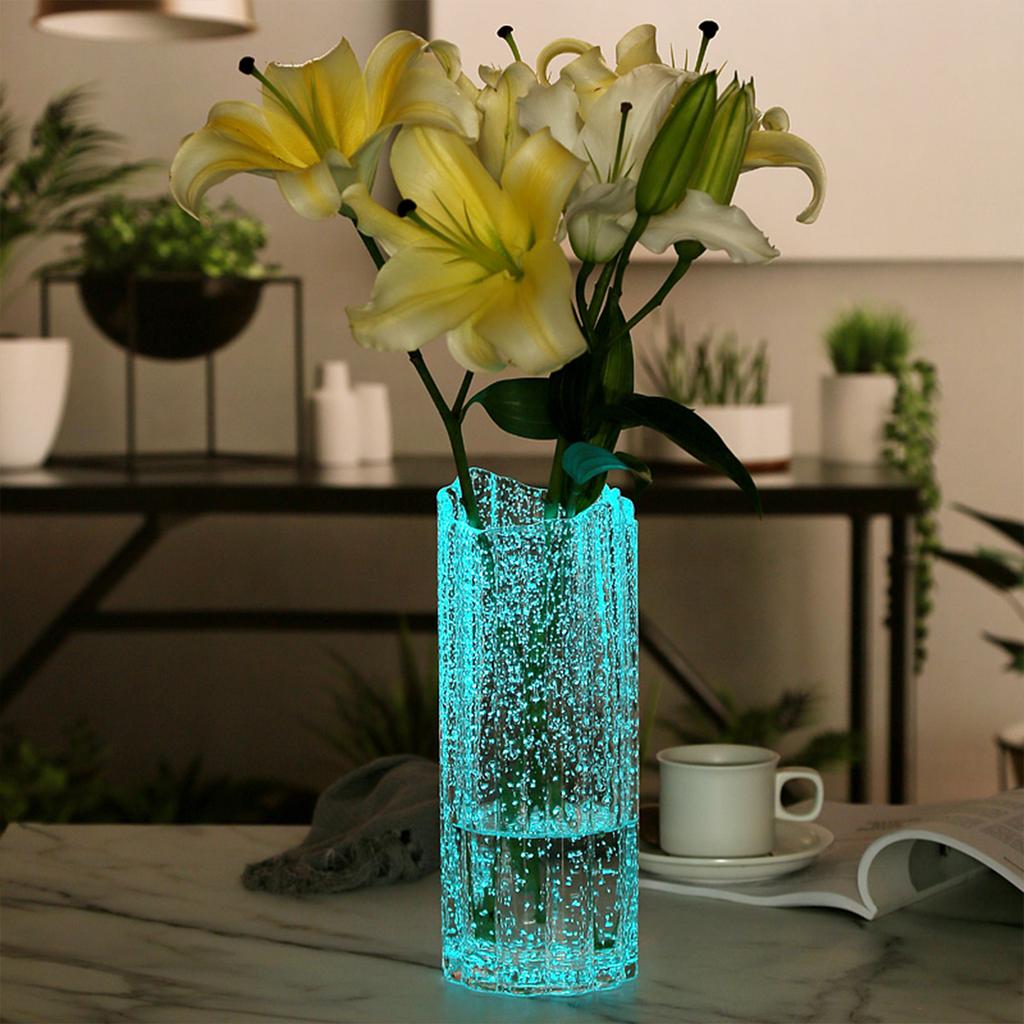 Luminous Luxury Starry Sky Glass Vase Hydroponic Flower Arrangement Lucky Bamboo Dried Flowers Simple Fashion