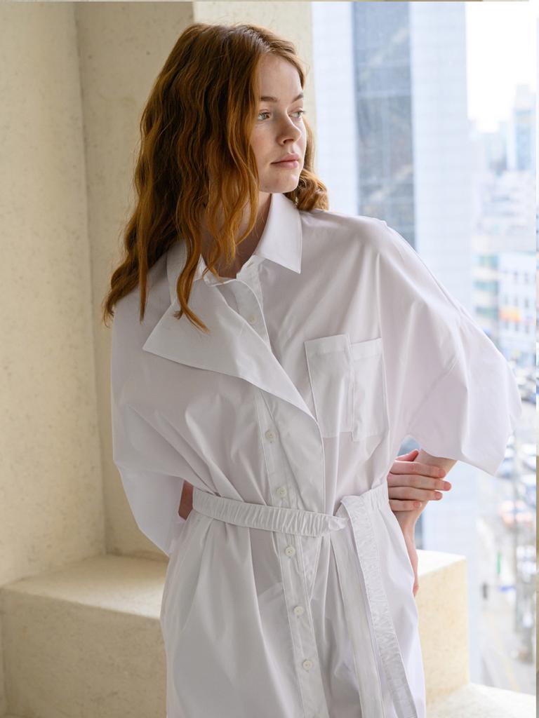 CAHIERS Loose-Fit Shirt Midi Dress