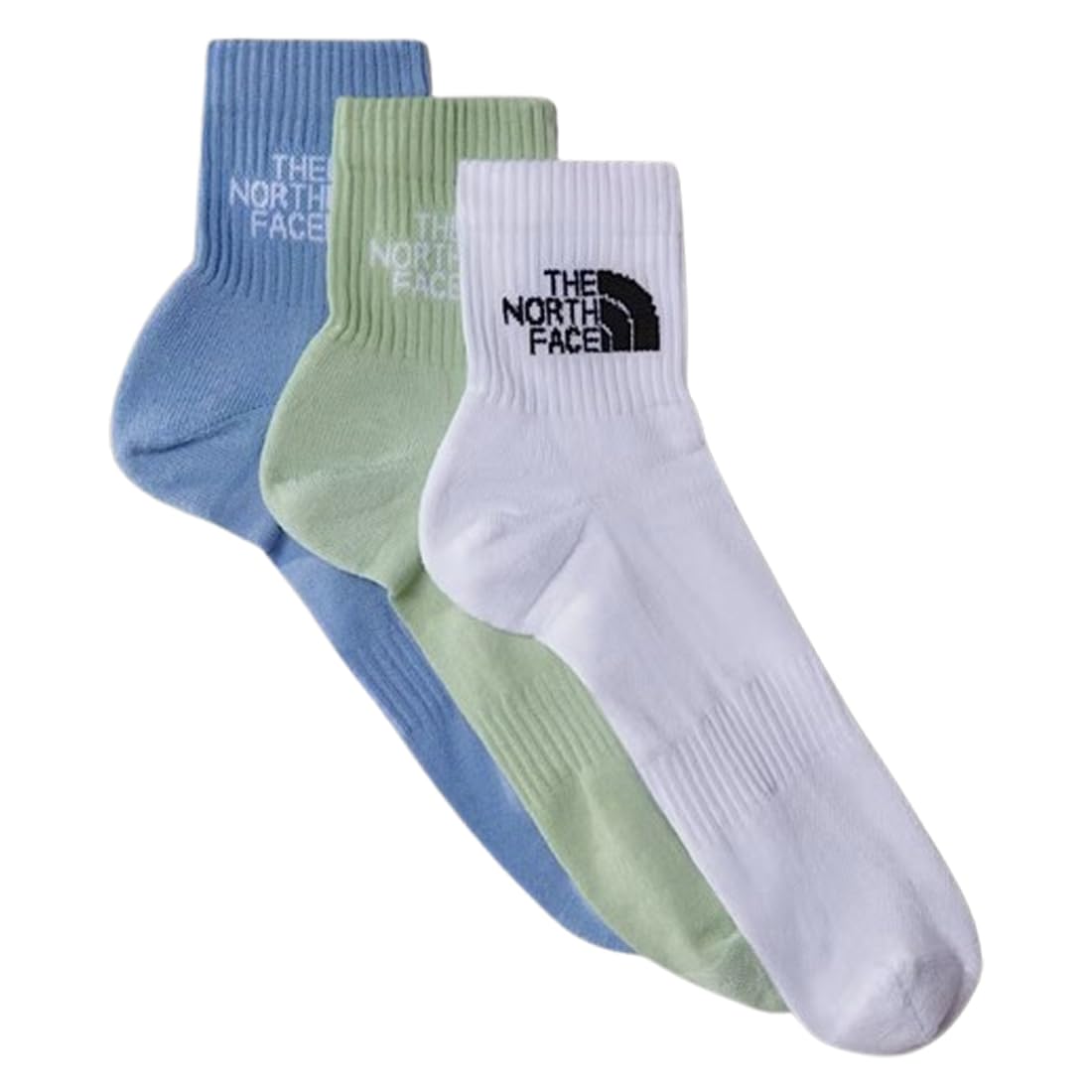 

The North Face Multi Sport Cush Crew Assorted Size L Men s Socks, 3-Pair Set, Mid-Length, Logo, White/Misty Sage/Blue (Size 0OD), (NF0A882G)