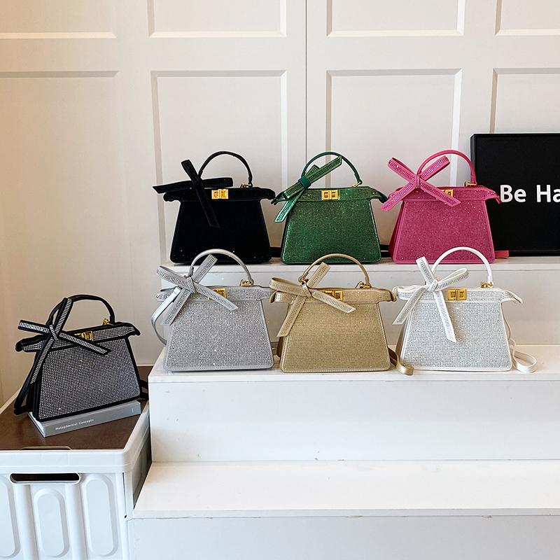 European and American New Diamond-encrusted Handbag Fashionable Retro Full Diamond Shoulder Messenger Chain Women's Bag