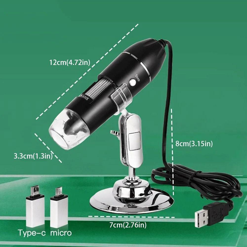 1600X/1000X/500X USB Digital Microscope 3 In 1 LED Magnifier Microscopes  Windows