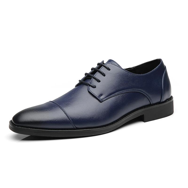 Fashion Men's Business Leather Shoes Men Classic Derby Shoe Dress Office Mens Lace-up Outdoor Wedding Party Flats
