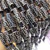 Nine-Eye Dzi Beads Natural Black Agate Tibetan Dzi Beads Jewelry Necklace With Beads Bodhi Top Beads Waist Beads Sun Moon Star