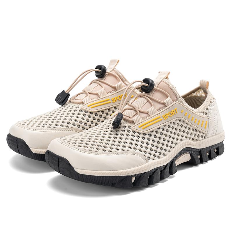 Fashion Men's Outdoor Casual Shoes Mesh Upper Breathable Walking Flats Breathable Sneakers Comfortable Hiking Shoes Male Travel Footwear