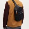 Coach West 20 Classic Logo Multifunction Pocket Zipper Fabric With Leather Shoulder Bag Crossbody Bag Chest Bag Small Men bags Khaki Black CO913-SVBK
