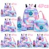 4Pcs/set K-Pop Demon Hunters Printed Backpack Handbag Pencil Case 750Ml Water Bottler for Teenager Boy Girl Large Capacity Waterproof Schoolbag