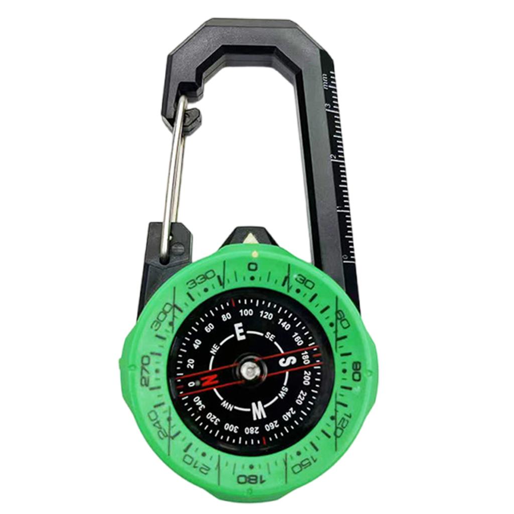 Outdoor Buckle Type Compass Waterproof Carabiner Outdoor Compass with Luminous Portable High Precision Pointing Tool