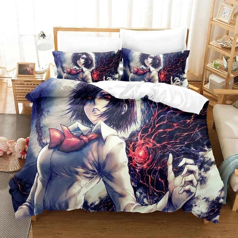 3D Print Anime With Bed Linen Collection Tokyo Ghoul Bedding Collection Single Twin Full Queen King Size Bed Collection Aldult Kid Bedroom Duvetcov