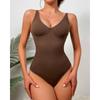 Sexy Deep V Neck Tight Waist Shaping Seamless Thong Bodysuit For Women