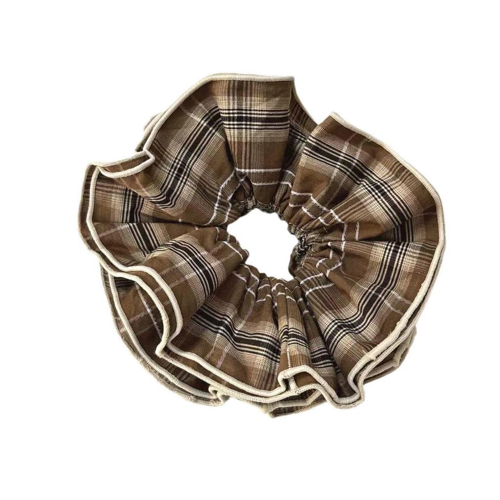 Korean Retro Double-Layer Plaid Hair Ring - Sweet, Versatile Hair Accessory