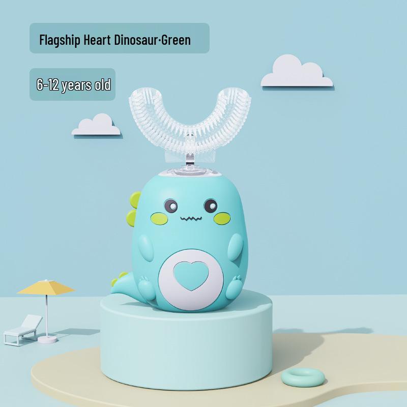 Grenzüberschreitende U-förmige wiederaufladbare elektrische Kinderzahnbürste - Cartoon-Dinosaurier-Design.