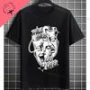 Unisexs Funny Comedy  Tragedy Masks  White Roses Art Graphic Tshirt Shortsleeve Pure Cotton Fashion Streetwear Casual Tshirt