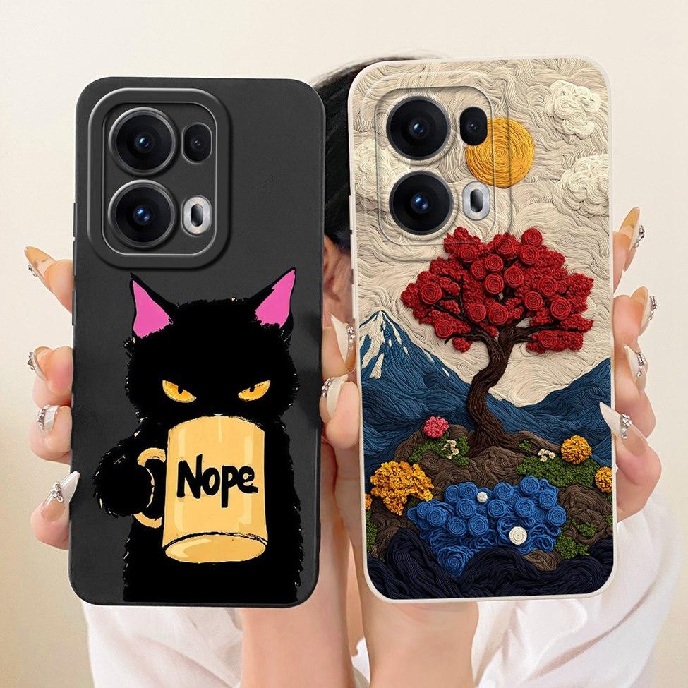 For Oppo Reno 13 Pro Case Silicone Luxury Fashion Cool Kawaii Cute Painted Cover For Oppo Reno13 Pro CPH2697 PKK110 Casing