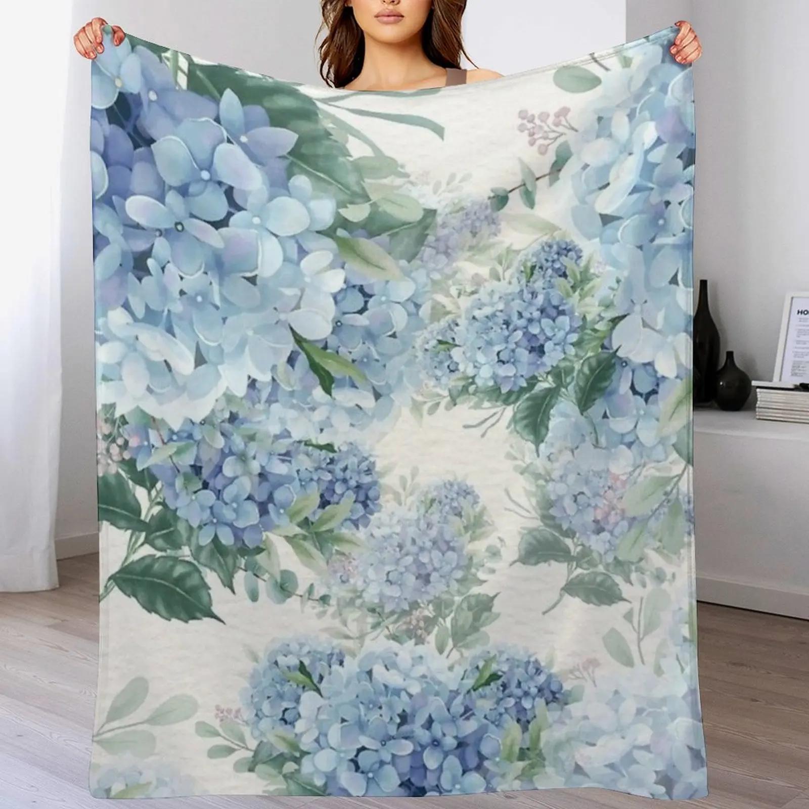 

Blue hydrangeas Throw Blanket Soft Cozy Blanket for Pet Kids Adults 102x76cm(40x30in)