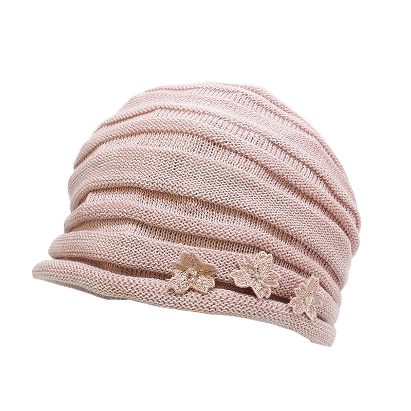 

[Unochiyo] [Chiyo Uno] knit cap indoor hat made in Japan 591-147A pink 57.5cm (FREE size)