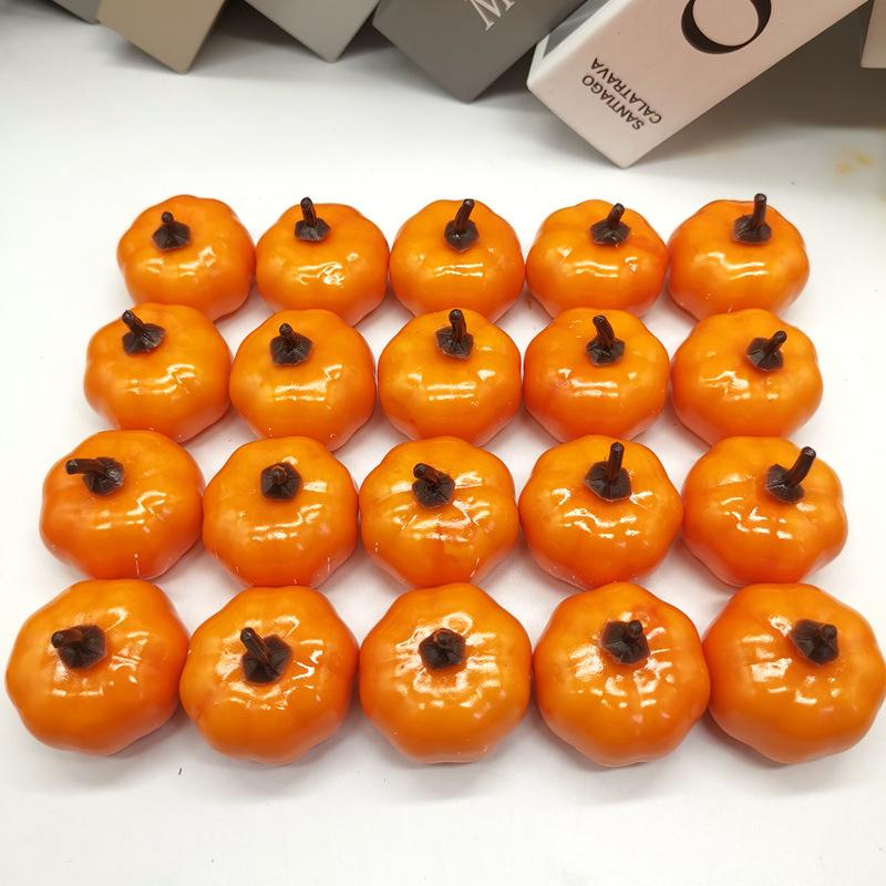 12/24/48Pcs Mini Artificial Pumpkin Happy DIY Halloween Fake Simulation Vegetabl Decoration for Home Halloween Props Crafts