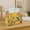 1pc Vintage Birds & Flowers Tissue Box Cover - Elegant Nature-Themed Decorative Holder with Bird & Foliage Patterns, Durable Fabric for Tissues, Fits 