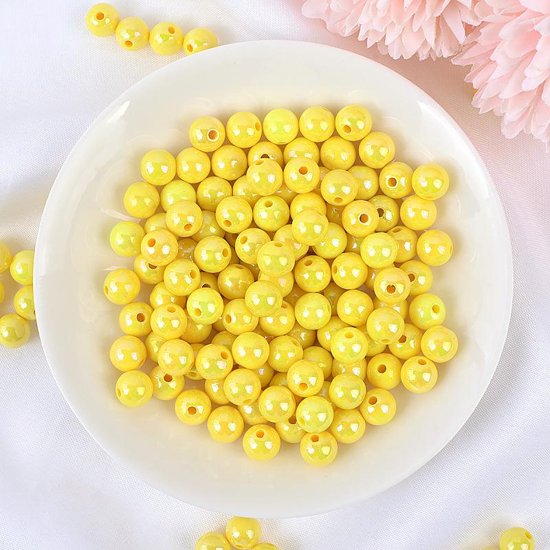 Acrylic Solid Color Round Beads for DIY Jewelry Bracelet Making