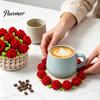 Floral Table Decor for Coffee Crochet Flower Bouquet Coaster, Handmade Knit Rose Mug Mat Transforms Into Bouquet, 2-in-1 Cute Desk Accessory