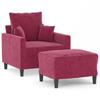 Armchair with Footstool Burgundy 60 cm Velvet