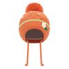 Bonnet en laine résistant au froid pour enfants, automne hiver, fille, épais et chaud, protection des oreilles, fleur, boule de cheveux, bonnet tricoté