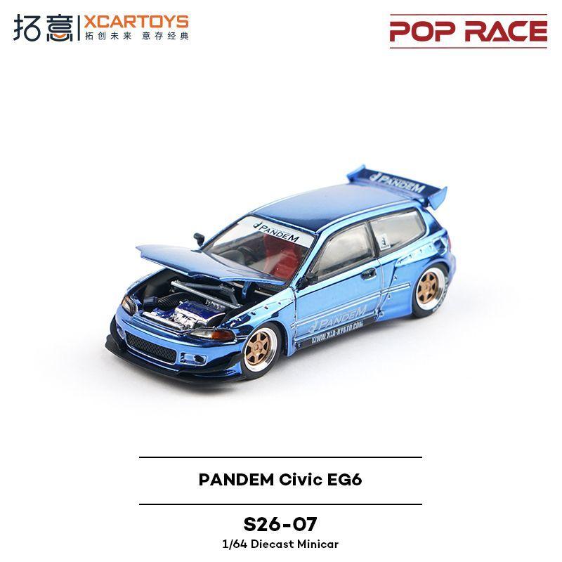 MPC4 POP RACE 1:64 Honda PANDEM Civic EG6 Hatchback Supercar Alloy Die-Casting Car Model Collection Gift