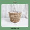 Rattan Woven Flower Basket for Home and Balcony Decor with Green Plants