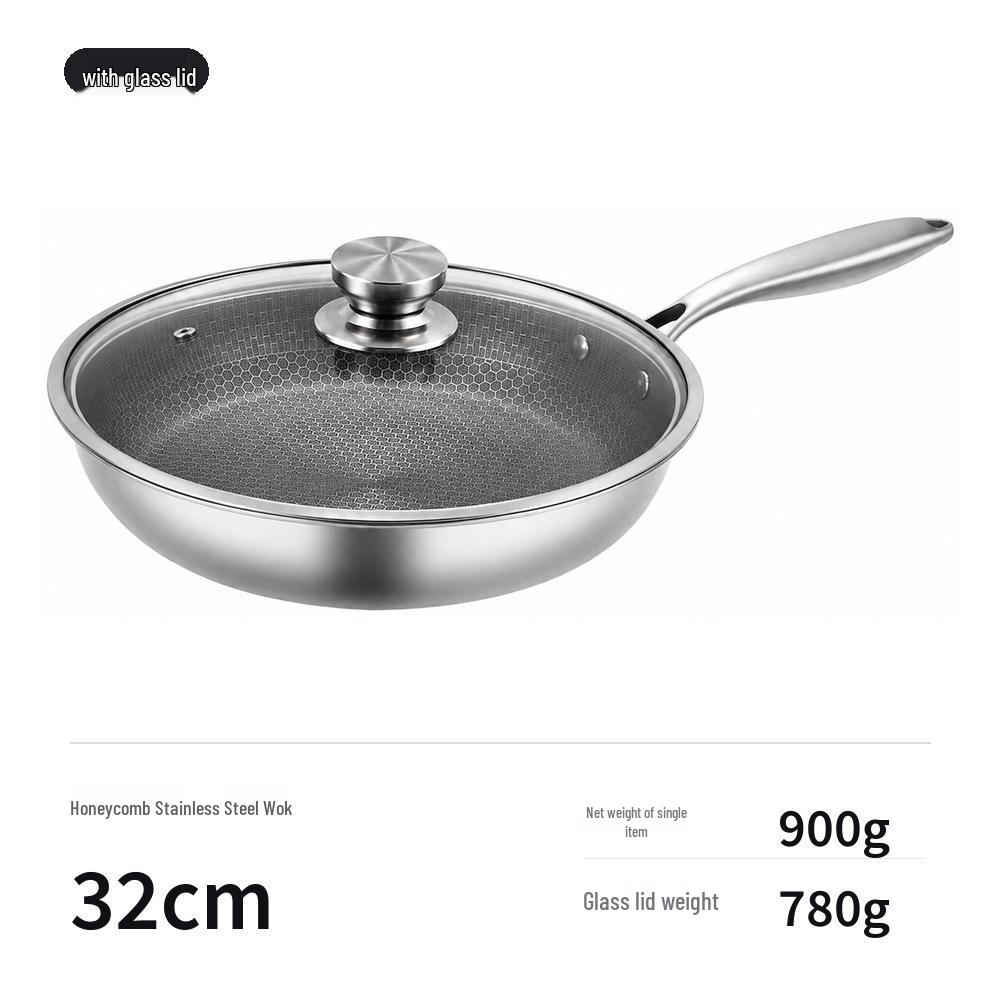 Stainless Steel Non-stick Honeycomb Wok for Induction & Gas Stoves