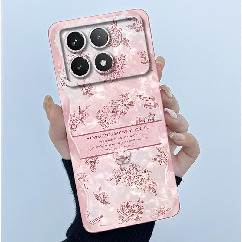 For Xiaomi Poco X6 Pro 5G Case Poco X6Pro Back Cover Fashion Simplicity Floral Soft Liquid Silicone Shell For PocoX6 Pro Fundas