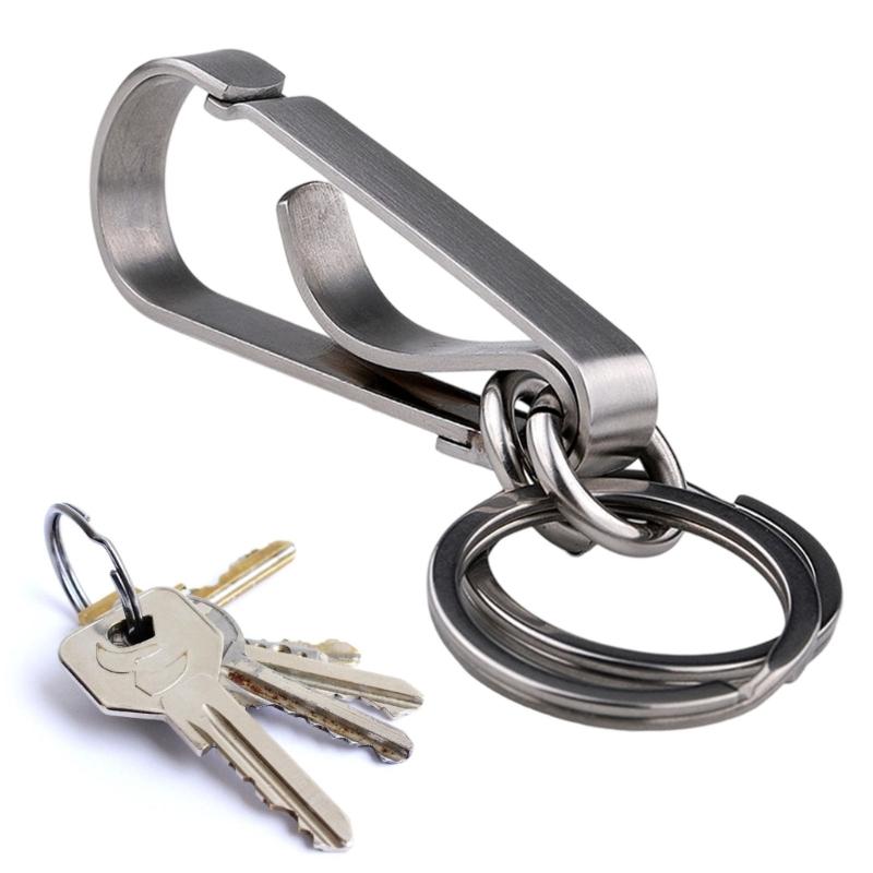 Stainless Steel Keychain Portable Rustproof Double Rings Designs for Traveler and Professionals