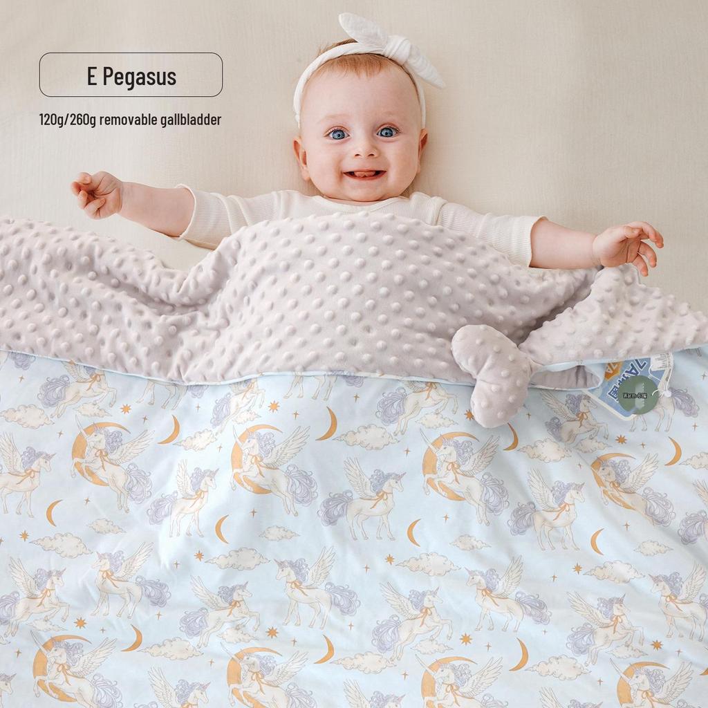 Dicke waschbare Samt-Babydecke für Herbst und Winter, herausnehmbarer Kern, ideal für den Kindergarten