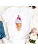 Wounisex Summer Tshirts Cartoon Ice Cream Fruit 90s Fashion Short Sleeve Clothes Stylish T Top Lady T-Shirt Wounisex Clothes