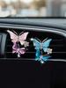 Car Air Vent Butterfly Clip, Gradient Pink Purple & Blue Design, Metal Clip for Car AC Vents, Vehicle Interior Decoration Access