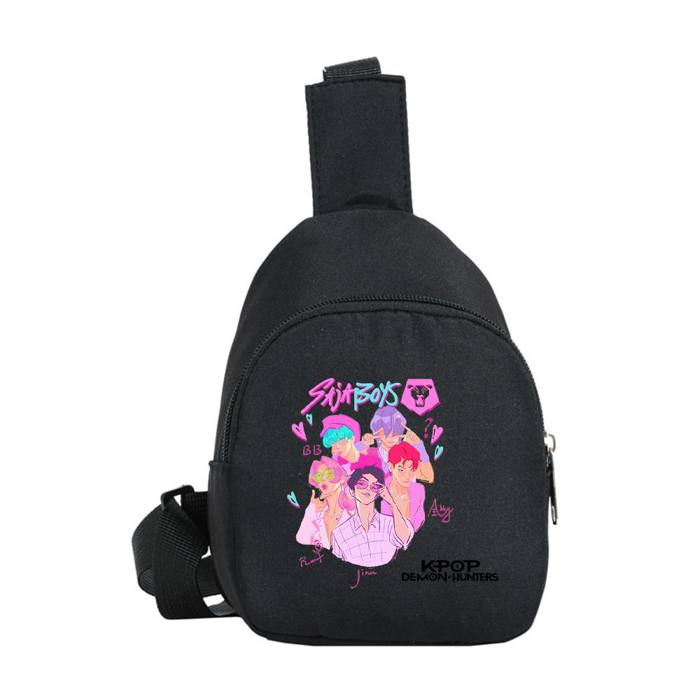 Zaino Petto Kawaii Stampato Anime K-Pop Cacciatori di Demoni per Ragazzo Ragazza Borsa a Spalla Studente Borsa a Tracolla Portatile Regalo di Natale per Bambino