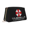 Umbrella Corporation Leather Makeup Bag Foldable Waterproof Travel Storage Pouch Portable Toiletry Cosmetic Bag for Women Girls